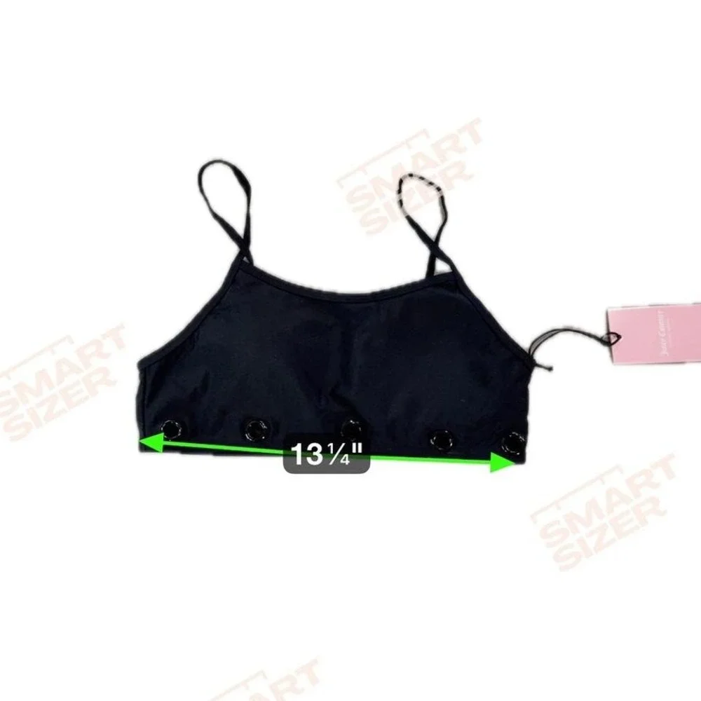 Juicy Couture‎ Black High Waisted Bikini Set Grommets Swimsuit - NEW WITH TAGS